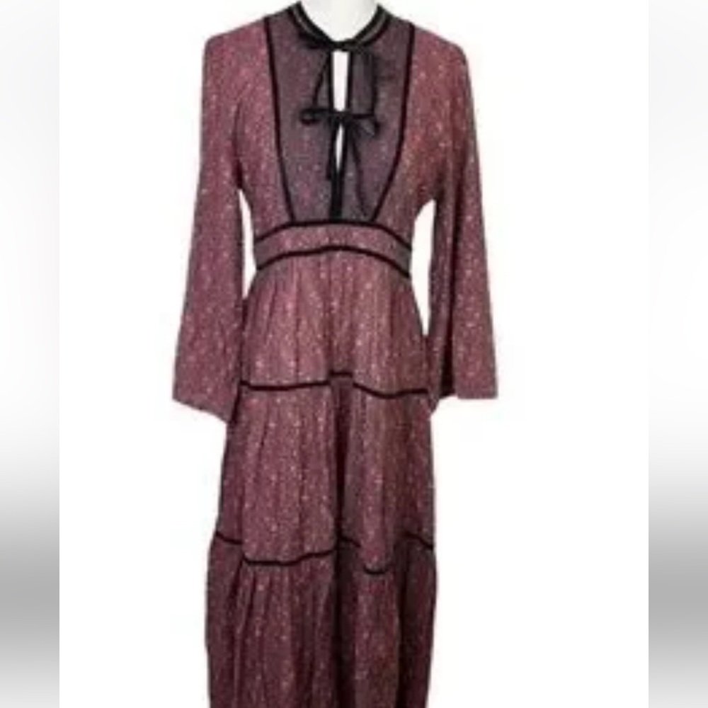 Doen Burgundy Floral Dress